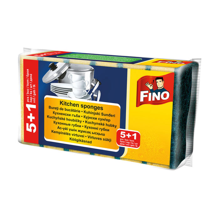 KITCHEN SPONGE 5+1 PCS FINO