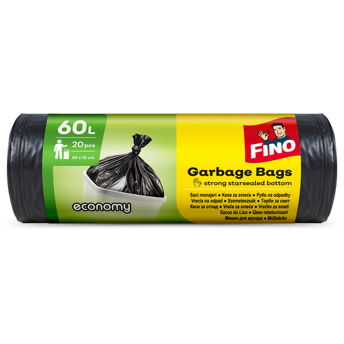 WASTE BAGS 60L 20 PCS FINO ECONOMY