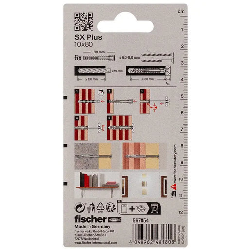 FISCHER SX PLUS EXPANSION DOwel 10X80 - Комплекти дюбели<<<Дюбели<<<Инструменти и железария<<<Praktiker
