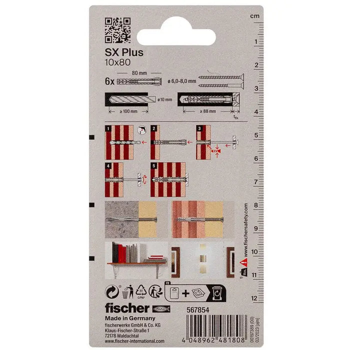 FISCHER SX PLUS EXPANSION DOwel 10X80 - Комплекти дюбели<<<Дюбели<<<Инструменти и железария<<<Praktiker