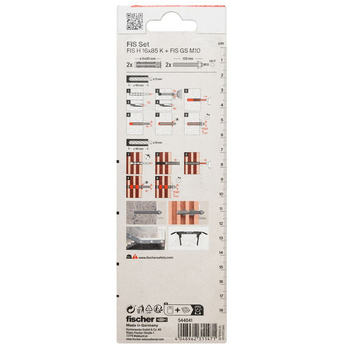 DOWEL FOR CHEMICAL ANCHOR FISCHER FIS SET M10