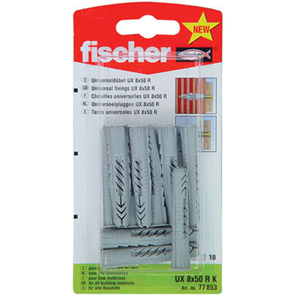UNIVERSAL DOWEL F8X50MM 10 PIECES FISCHER UX RK