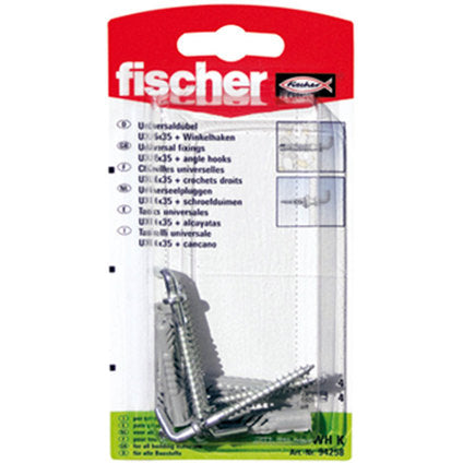 UNIVERSAL DOWEL WITH HOOK F6X35MM 4 PIECES FISCHER UX WH K