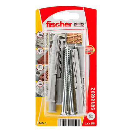 UNIVERSAL DOWEL WITH SCREW Ф8Х80MM 5 PCS FISCHER SXR