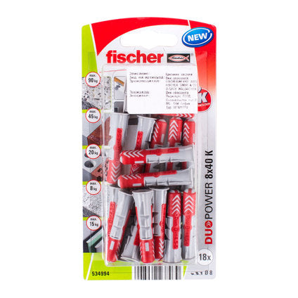 UNIVERSAL DOWEL F8X40MM 18 PCS FISCHER DUOPOWER K NV