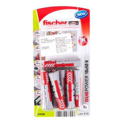 UNIVERSAL DOWEL F10X50MM 8 PIECES FISCHER DUOPOWER K NV