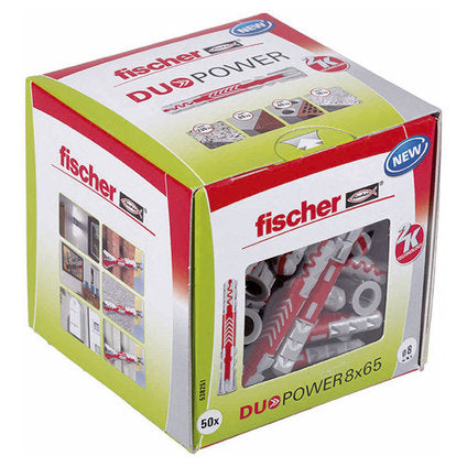UNIVERSAL DOWEL F8X65MM 50 PIECES FISCHER DUOPOWER