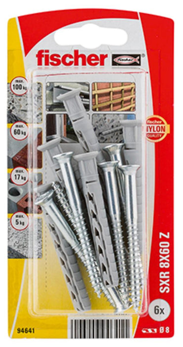 UNIVERSAL DOWEL WITH SCREW F8X60MM 6 PCS FISCHER SXS SK