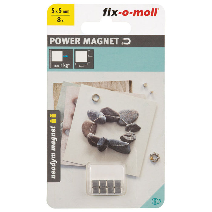 NEODYMIUM MAGNET CUBE 5X5 MM 8 PCS FIX-O-MOLL