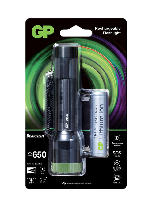 Flashlight rechargeable CR41 LED 600 lm CREE Discovery Outdoor GP - Фенери<<<Продукти за