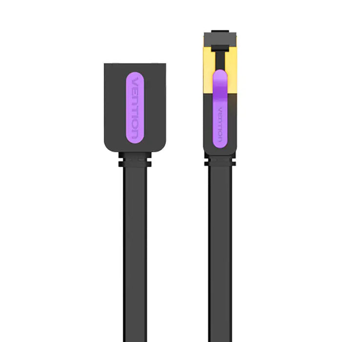 Flat Network Cable Extension CAT7 Vention ICBBJ RJ45 Ethernet 10Gbps 5m Black - Network cables<<<Cables<<<IT