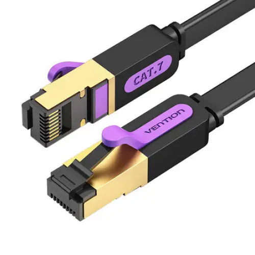 Flat Network Cable UTP CAT7 Vention ICABG RJ45 Ethernet 10Gbps 1.5m Black - Network cables<<<Cables<<<IT