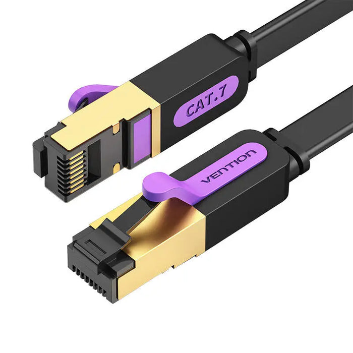 Flat Network Cable UTP CAT7 Vention ICABL RJ45 Ethernet 10Gbps 10m Black - Network cables<<<Cables<<<IT
