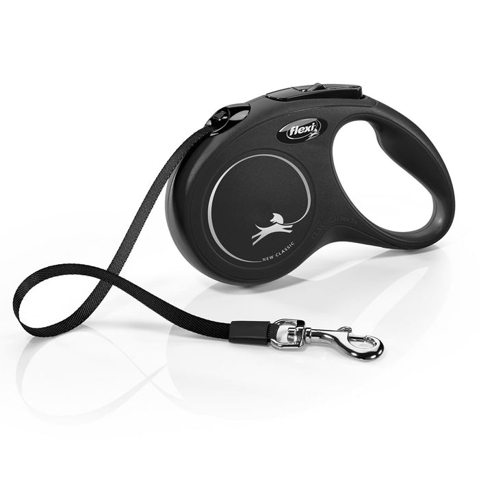 Dog Lead Flexi New Classic 5m Black Size S