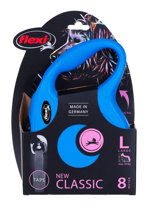 Dog Lead Flexi New Classic 8m Blue Size L