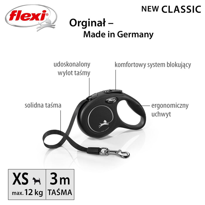 Cat Leash Flexi NEW CLASSIC Black XS 3 m