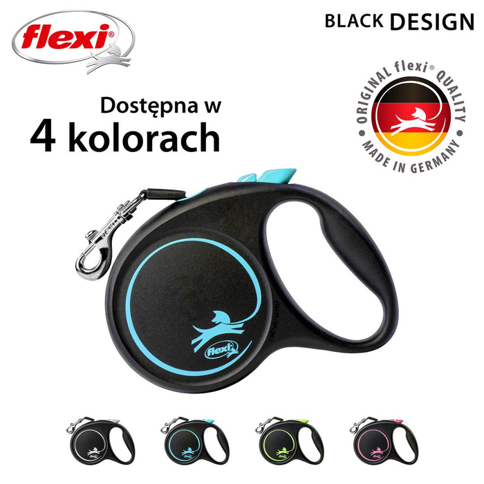 Dog Lead Flexi BLACK DESIGN 5 m Blue Size M