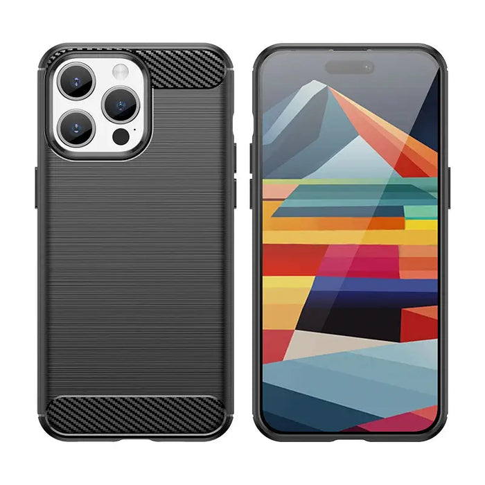 Flexible carbon pattern case for iPhone 15 Pro Max Carbon Case - black - Cell phone cases and covers<<<HurtelXML
