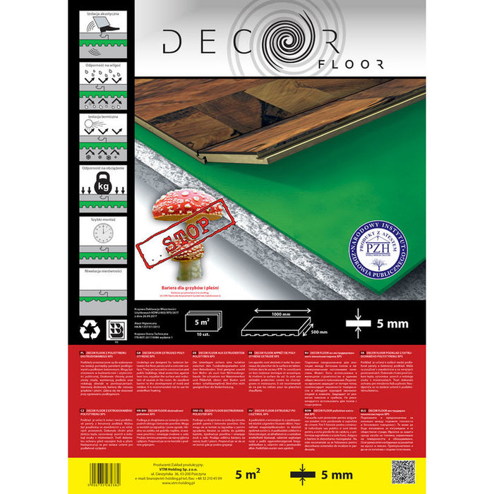 XPS BASE FOR LAMINATE FLOOR DECOR 5 MM. 5 M2 IN A PACKAGE