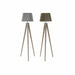 Floor Lamp DKD Home Decor 40 x 40 x 154 cm Natural Grey Brown 250 V 60 W Pinewood (2 Units) - Декорация и