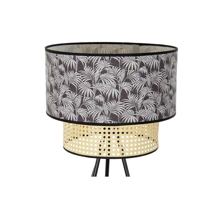 Floor Lamp DKD Home Decor Natural Black Metal Palms Polyester Colonial (60 x 60 x 129 cm) - Декорация и