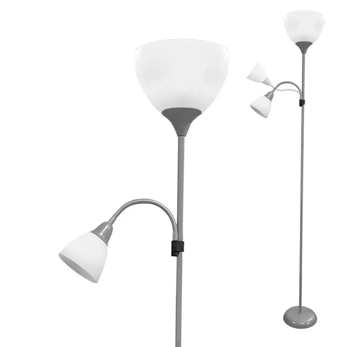 Floor Lamp EDM 30010 Boston Silver 60 W 220-240 V 176 cm - Лампи<<<Декорация и Осветление<<<Дом Градина<<<BigBuy
