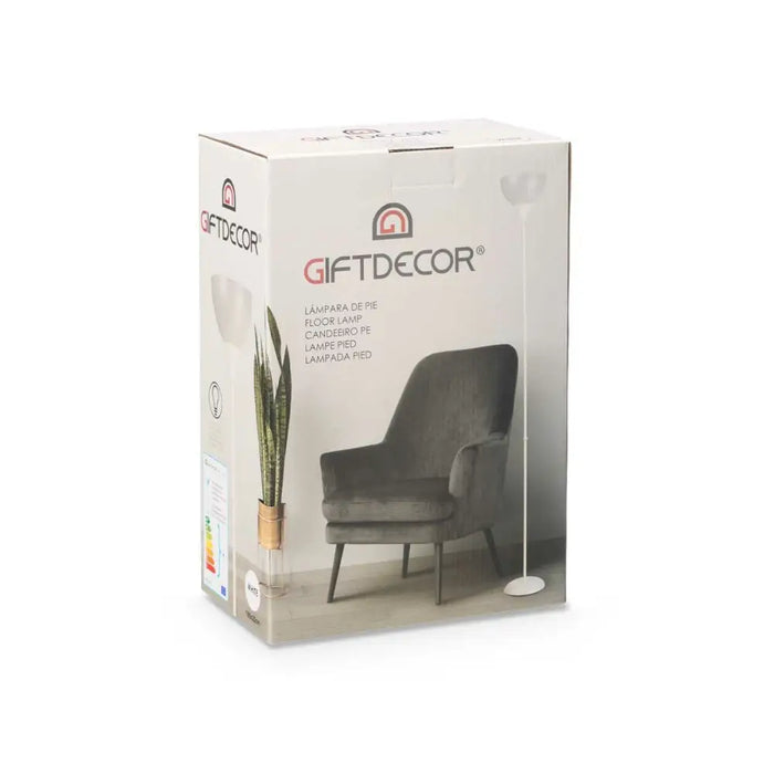 Floor Lamp Gift Decor White 60 W 220-240 V 22 x 185 x 22 cm (2 Units) - Декорация и Осветление<<<Дом