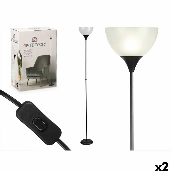 Floor Lamp Gift Decor White Black 60 W 220-240 V 22 x 185 x 22 cm (2 Units) - Декорация и Осветление<<<Дом