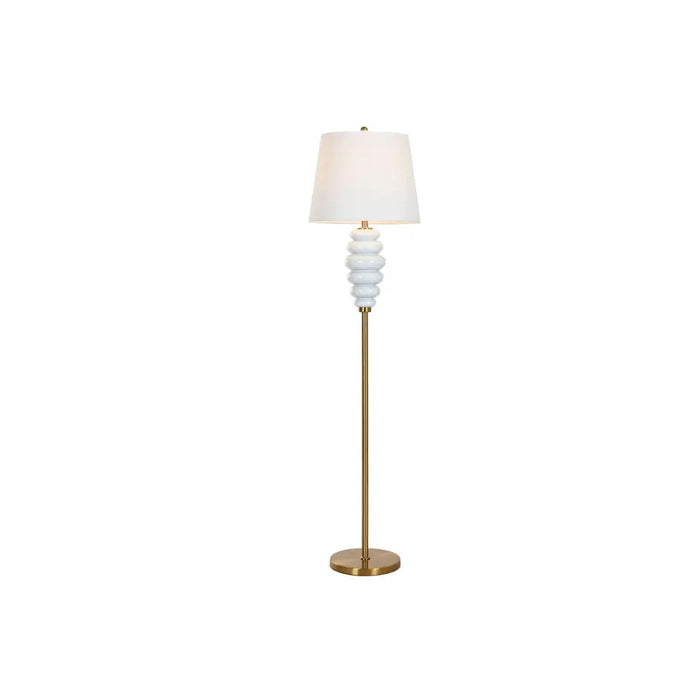Floor Lamp Home ESPRIT White Golden 220 V 43 x 43 x 170 cm - Декорация и Осветление<<<Дом