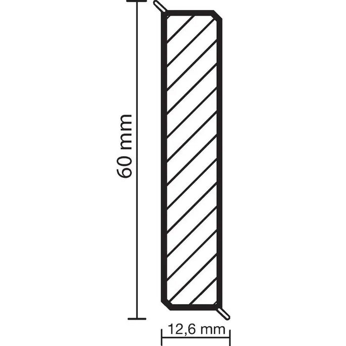 FLOOR MDF BOARD WITH PVC COATING DOELLKEN FLEX 60 WHITE - Первази за ламинат<<<Паркет и елементи за монтаж<<<Подови и