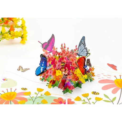 FLOWERS AND BUTTERFLIES POP-UP CARD ’FLOWERS AND BUTTERFLIES’ KIRIORI 10733 - Парти артикули<<<Декорации<<<Мебели и