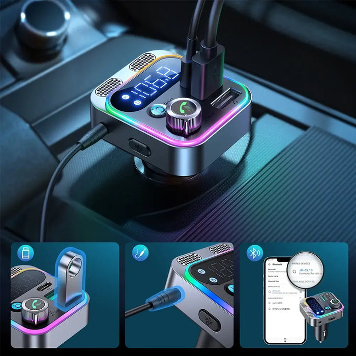 FM transmitter for Joyroom JR-CL16 USB + USB-C 48W (black) - Car transmitters<<<Car accessories<<<InnproXML&&&Cell