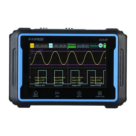 Portable 3-in-1 FNIRSI 2C53P 4.3" touchscreen oscilloscope