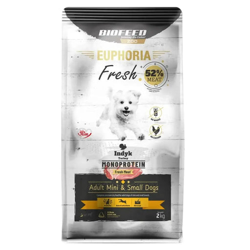 Fodder Biofeed Euphoria Fresh Adult Mini & Small Monoprotein Turkey Turkey 2 Kg Adult 2,3 Kg - Хранене на домашни