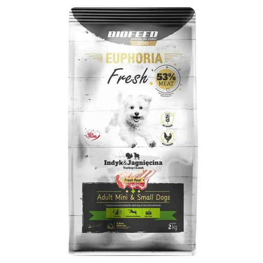 Fodder Biofeed Euphoria Fresh Adult Mini & Small Turkey with lamb Turkey 2 Kg Adult 2,3 Kg - Хранене на домашни