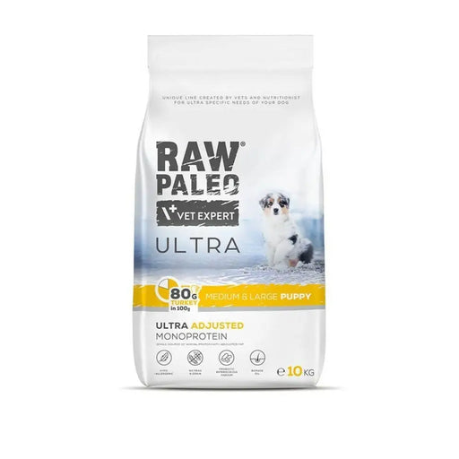 Fodder VETEXPERT Raw Paleo Ultra Medium&Large Puppy Turkey Turkey 10 kg - Хранене на домашни любимци<<<Домашни