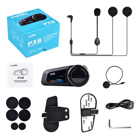 Fodsports FX6 motorcycle intercom (black) - Intercoms<<<Audio<<<InnproXML
