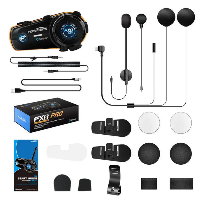 Fodsports FX8 Pro motorcycle intercom (black) - Intercoms<<<Audio<<<InnproXML