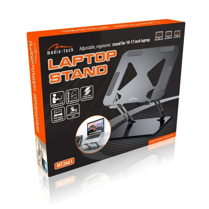 Folding and Adjustable Laptop Stand Media Tech MT2661 Silicone Aluminium Carbon steel - Монтиране на