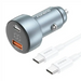 Foneng C18 1xUSB-A 1xUSB-C 2.4A 48W car charger (grey) + USB-C to USB-C cable - Car chargers<<<Chargers<<<GSM