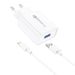 Foneng EU13 18W Wall Charger + USB to Lightning Cable 3A (White) - mains chargers<<<Chargers<<<GSM