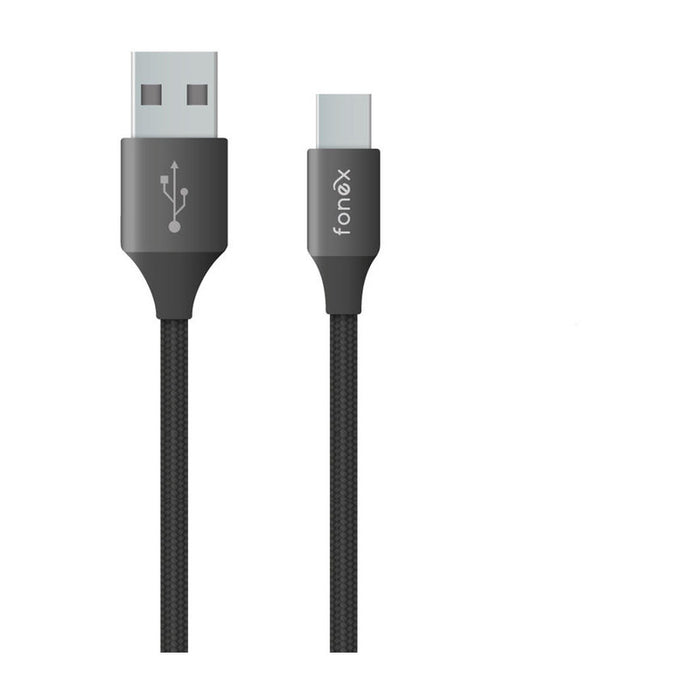 CABLE FONEX USB-A TYPE-C 12W 1m BLACK