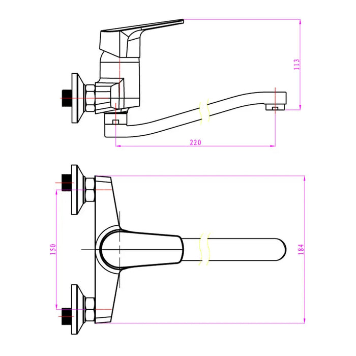 FORMA VITA BERGAMO WALL-MOUNTED KITCHEN MIXER - Смесители за кухня<<<Кухня<<<Praktiker