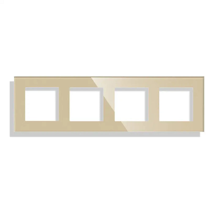 FRAME QUAD GLASS GOLD LUXON - Ключове и контакти<<<Електроматериали<<<Praktiker&&&Ключове и