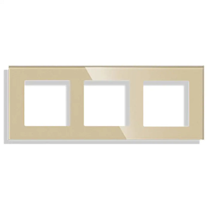 FRAME TRIPLE GLASS GOLD LUXON - Ключове и контакти<<<Електроматериали<<<Praktiker&&&Ключове и