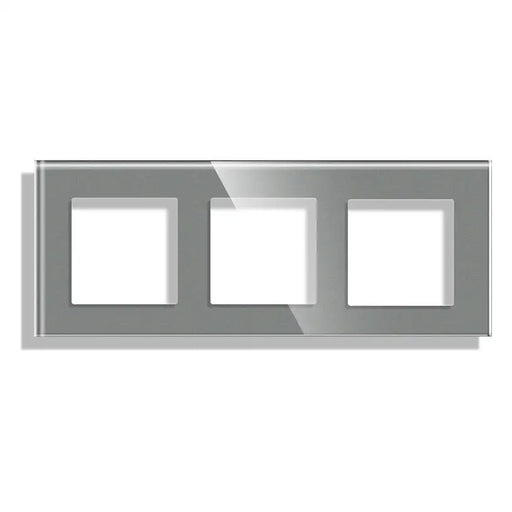 FRAME TRIPLE GLASS GRAY LUXON - Ключове и контакти<<<Електроматериали<<<Praktiker&&&Ключове и