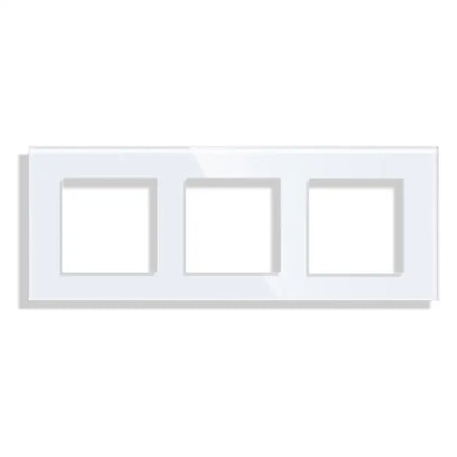 FRAME TRIPLE GLASS WHITE LUXON - Ключове и контакти<<<Електроматериали<<<Praktiker&&&Ключове и