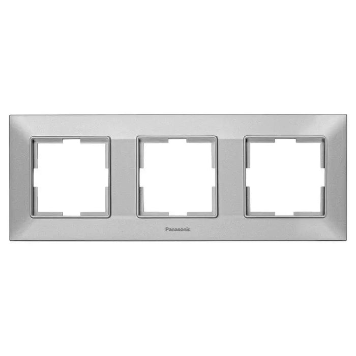 FRAME TRIPLE HORIZONTAL LIGHT GRAY PANASONIC Arkedia Slim - Ключове и контакти<<<Електроматериали<<<Praktiker&&&Ключове