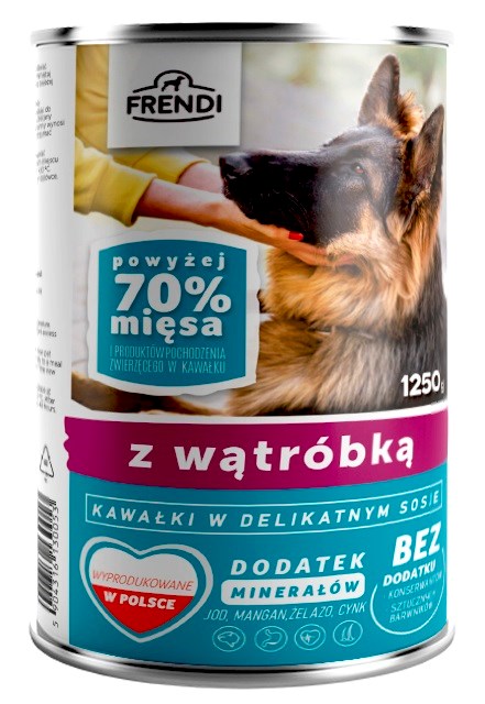 FRENDI with Liver chunks in delicate sauce - wet dog food - 1250g