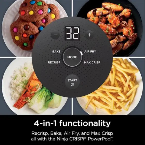 Fryer NINJA Crispi 4-in-1 Portable Glass Air Fryer FN101EUGY 3.8 l Gray - Здравословно хранене<<<Малки